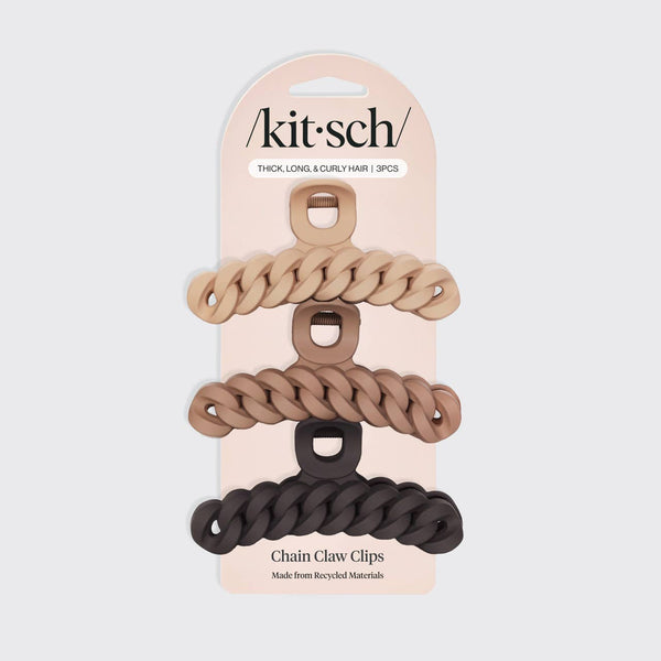 Eco-friendly Chain Claw Clip 3pc Set - Neutral
