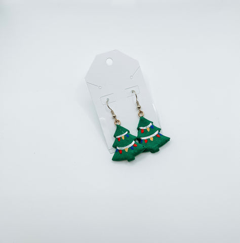 Christmas Tree - Clay Earrings