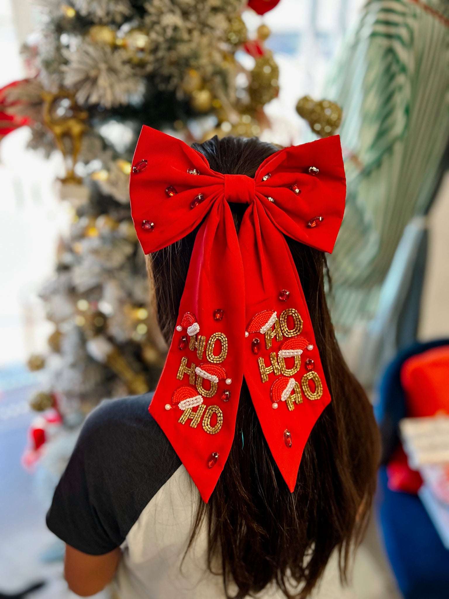 Christmas Hair Bow - Red