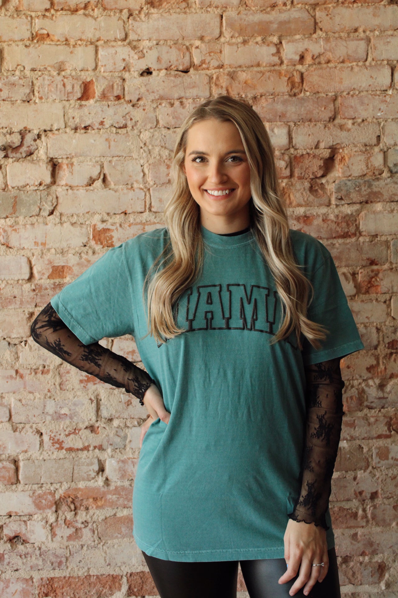 MAMA Puff Tee - Teal