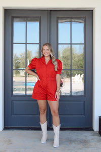 Gameday Romper - Red