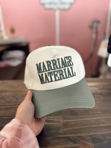 Marriage Material Hat - Olive