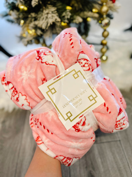 Candy Cane Throw Blanket