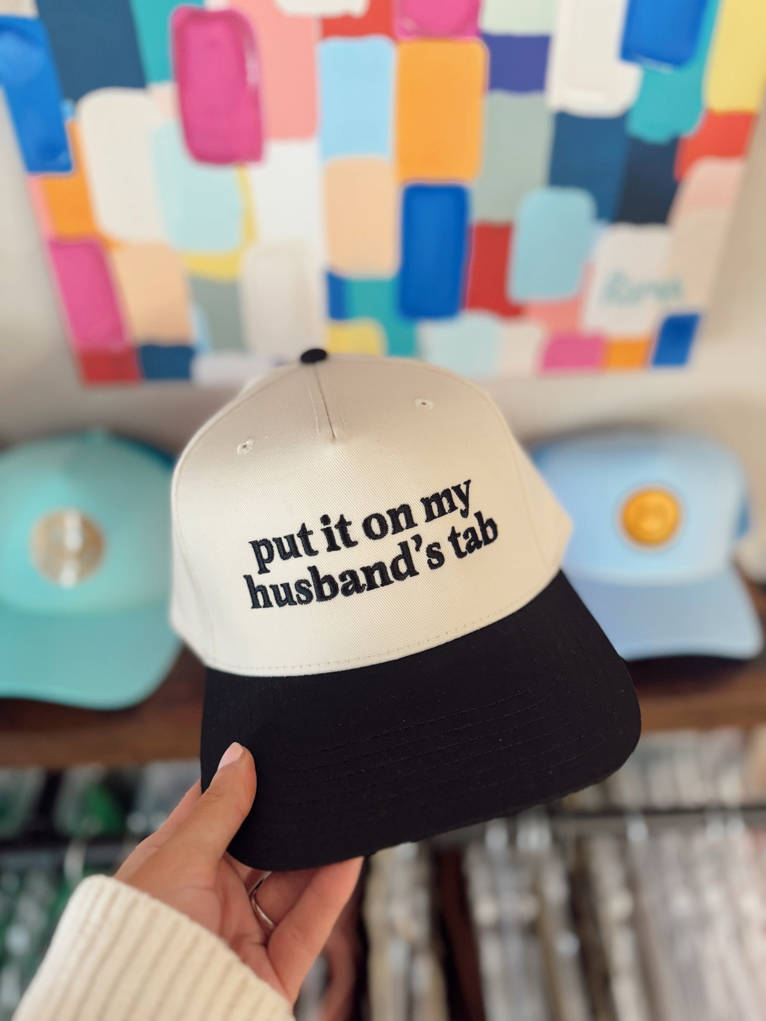 Put it on my Husband’s Tab Trucker Hat