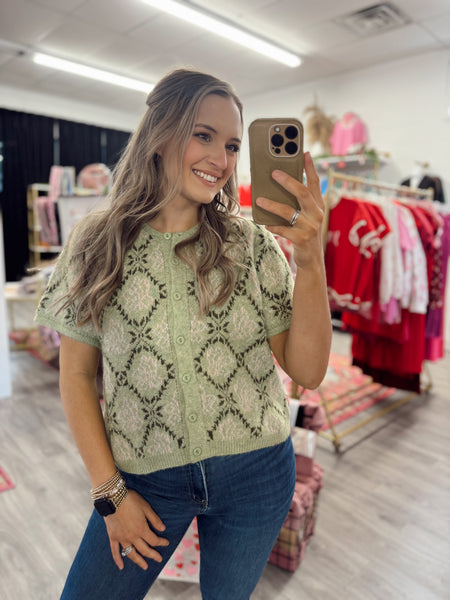 Garden Sweater Top - Green