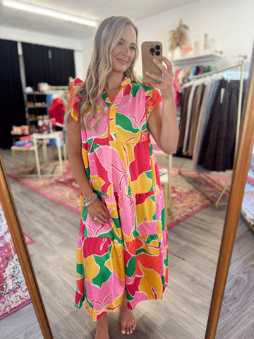Abstract Maxi Dress