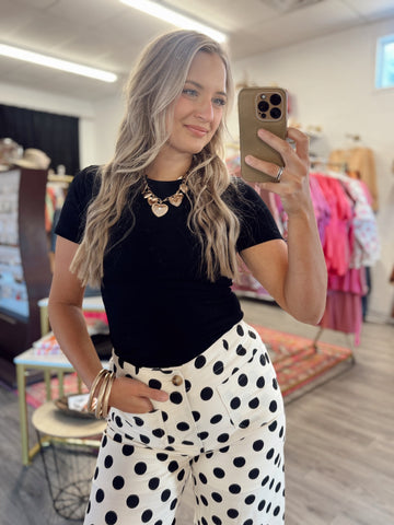 Seamless Round Neck Top - Black