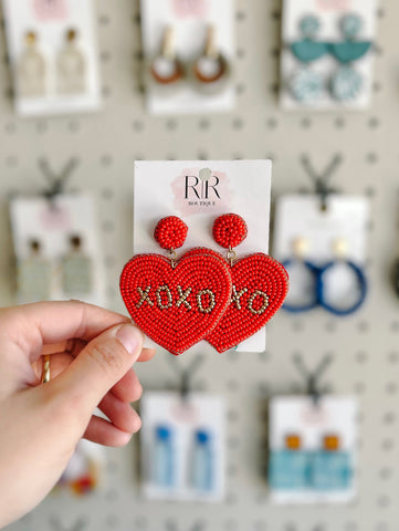 Beaded XOXO Earrings