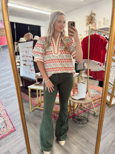 Floral Evening Blouse