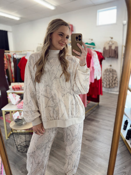 Camo Mock Neck Sweater