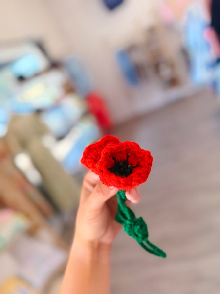 Handmade Crochet Roses - Red
