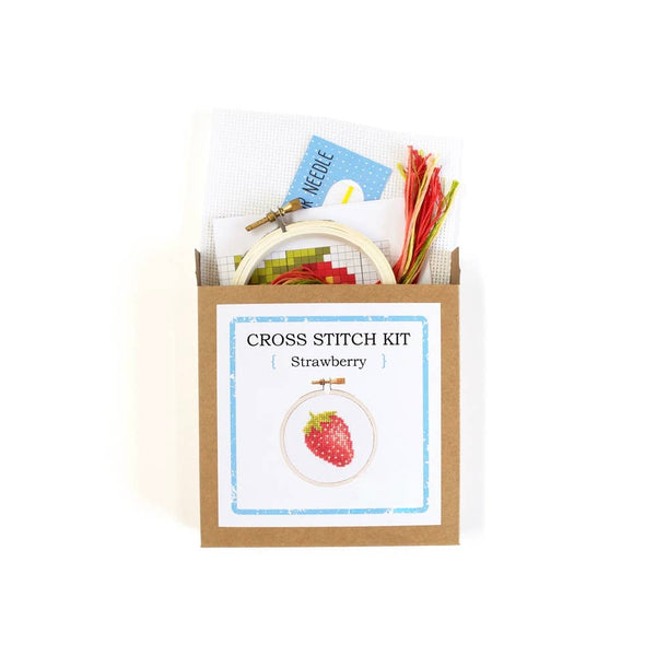 Strawberry DIY Mini Cross Stitch Kit