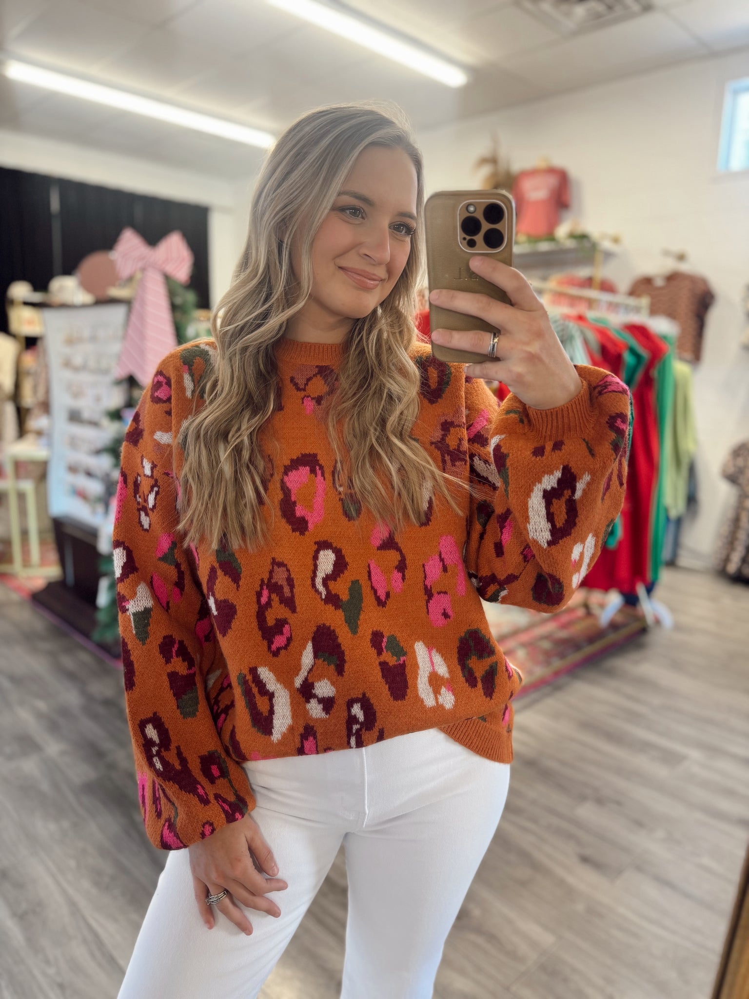 Colorful Spotted Sweater - Orange, S - 2XL