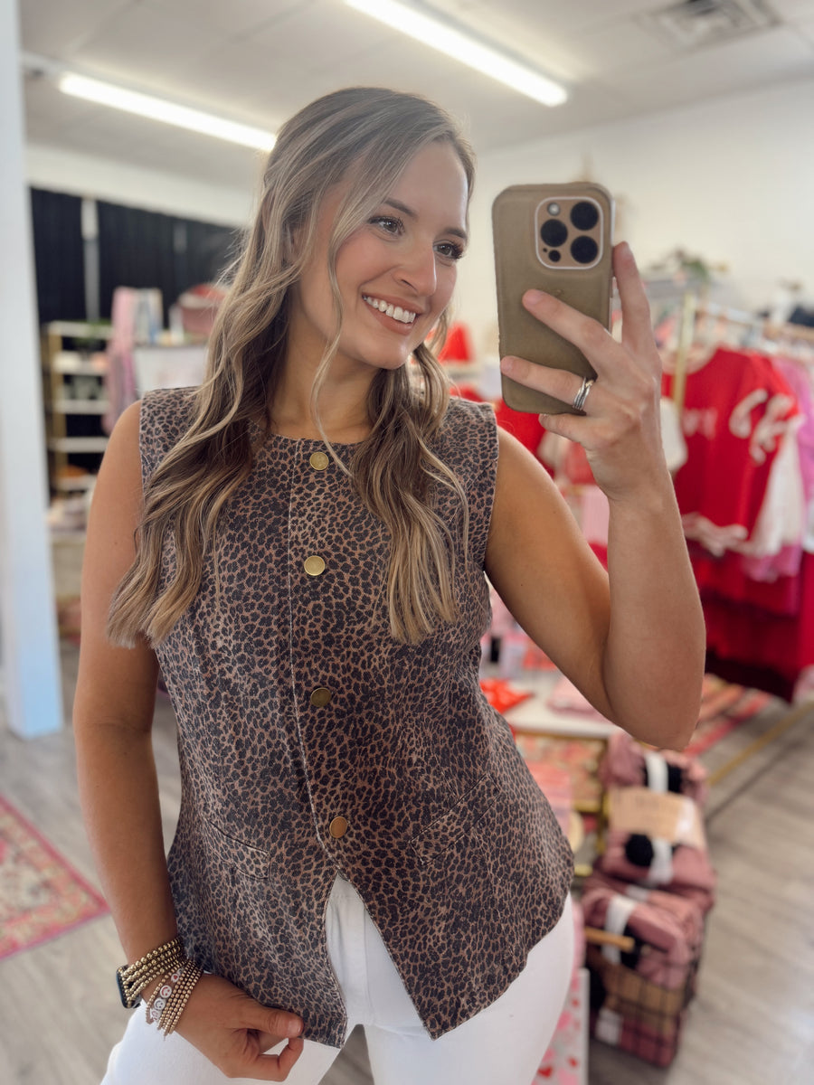 Cheetah Blazer Vest – Riverside Rayne Boutique