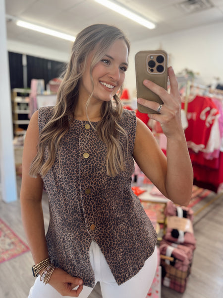 Cheetah Blazer Vest