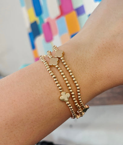 Clover Gold Beaded Bracelet