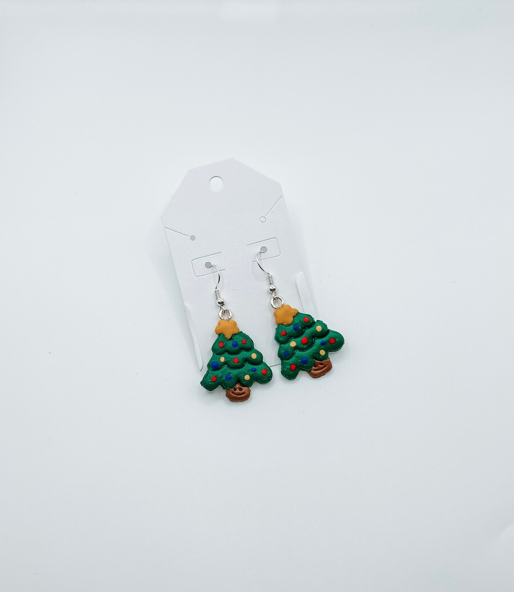 Christmas Tree - Star Clay Earrings