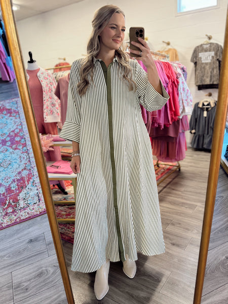 Bless Your Heart Midi Dress - Olive