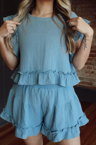 Ruffled Set - Blue