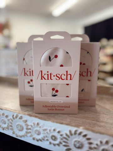 Satin Bonnet - Cherry Print