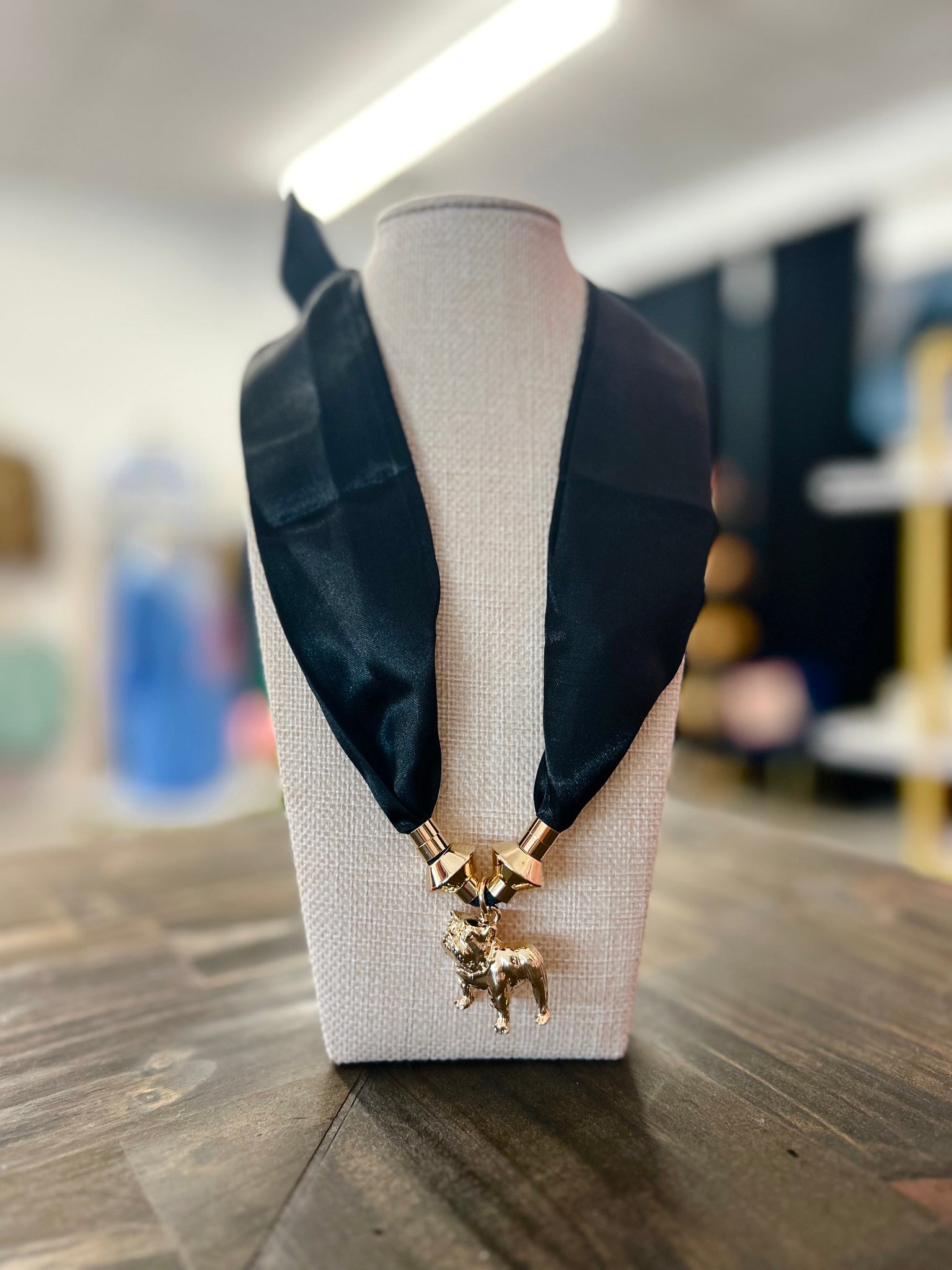 GA Bulldogs Scarf Necklace - Black