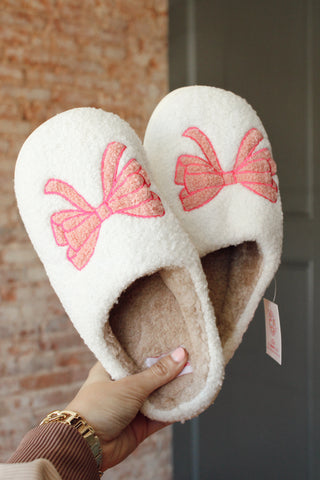 Preppy Bow Slippers