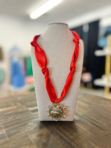 Go Dawgs Scarf Necklace - Red