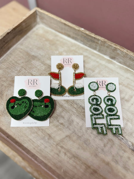 Beaded Golf Earrings