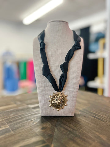 Go Dawgs Scarf Necklace - Black
