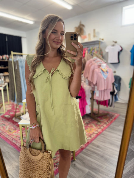 Frill Collar Mini Dress