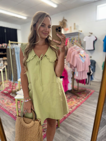 Frill Collar Mini Dress