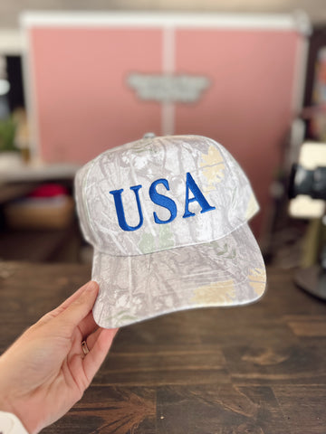 Camo USA Trucker Hat - Blue