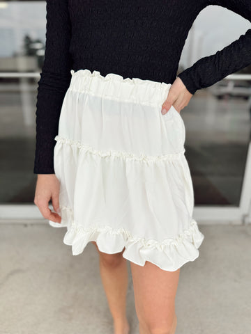 Tiered Everyday Skirt - Ivory