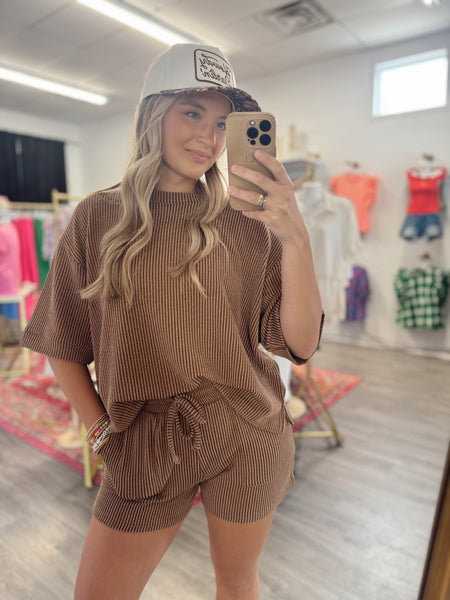 Everyday Ribbed Set - Camel