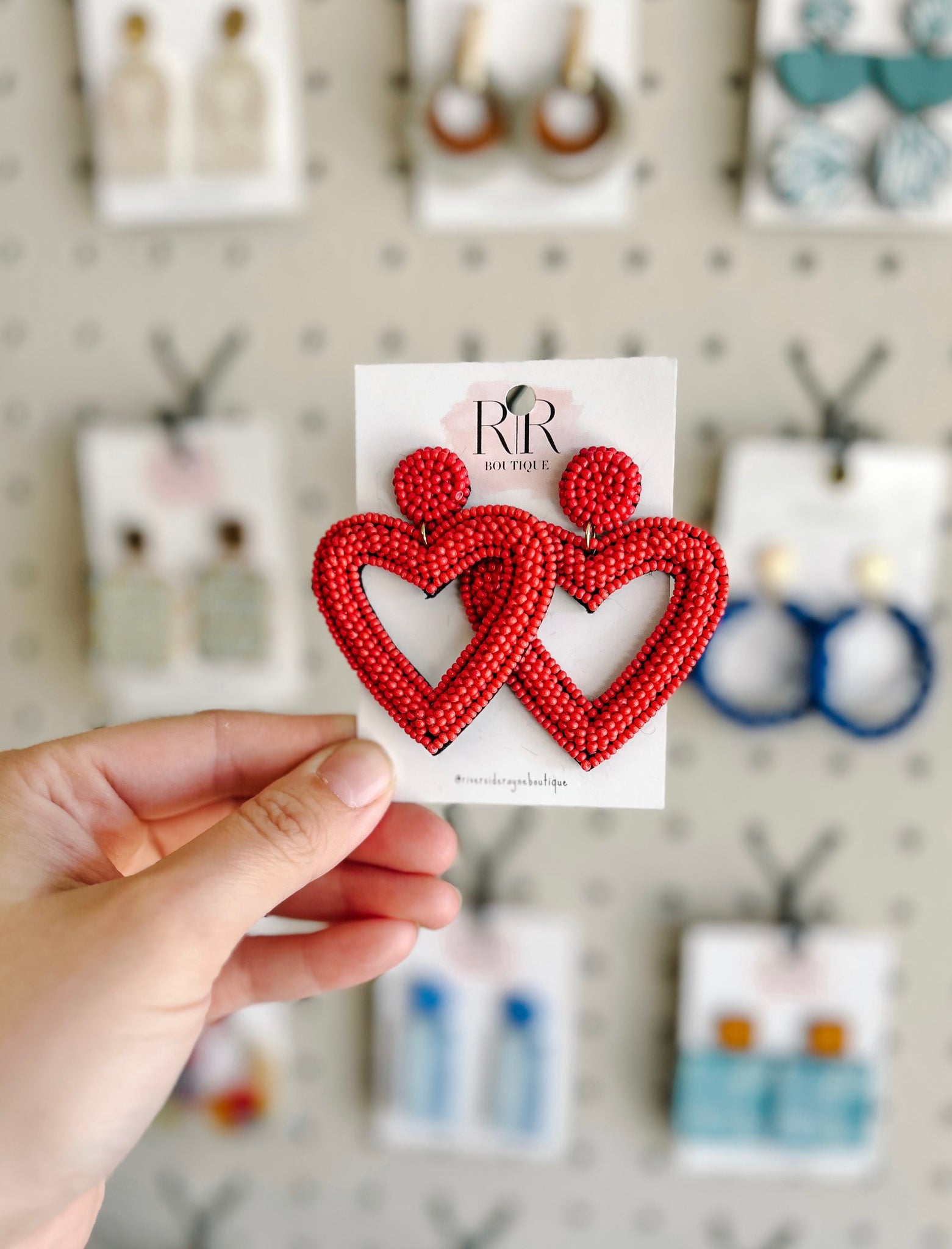 Open Heart Beaded Earrings