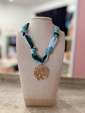 Floral Scarf Necklace