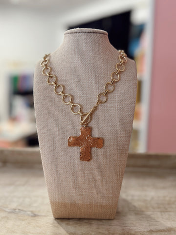 Cross Flat Necklace - Gold