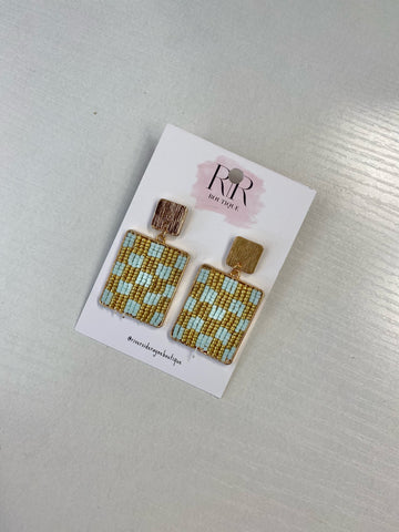 Checkered Square Earrings