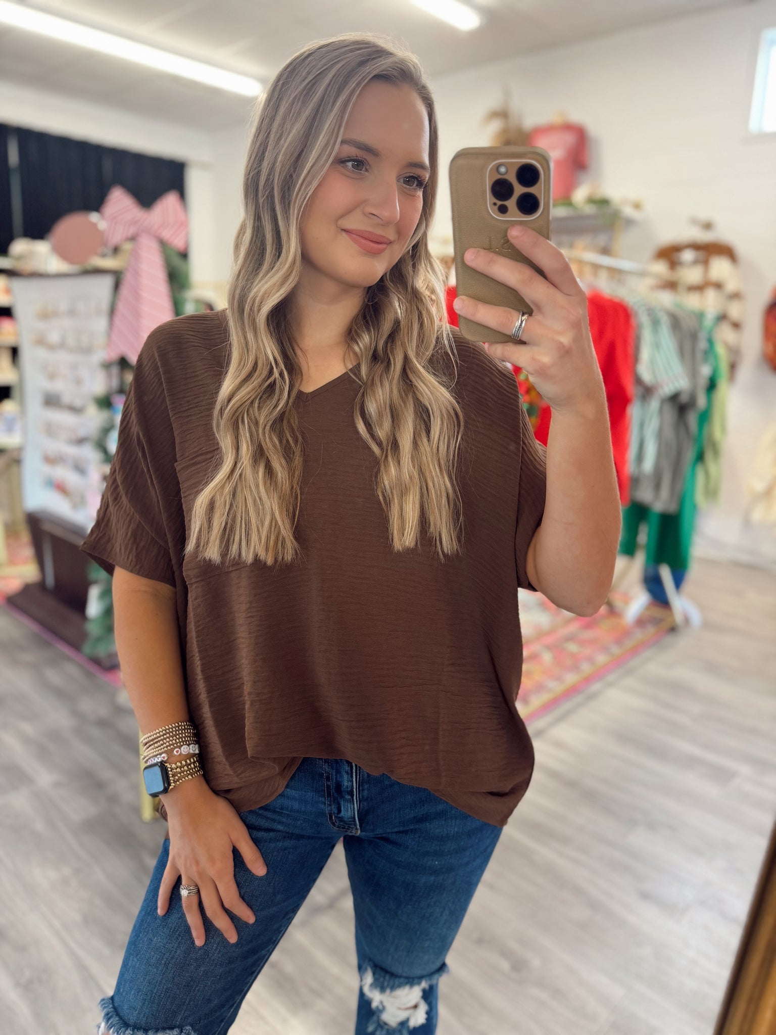 Pocket Top, Brown - Doorbuster