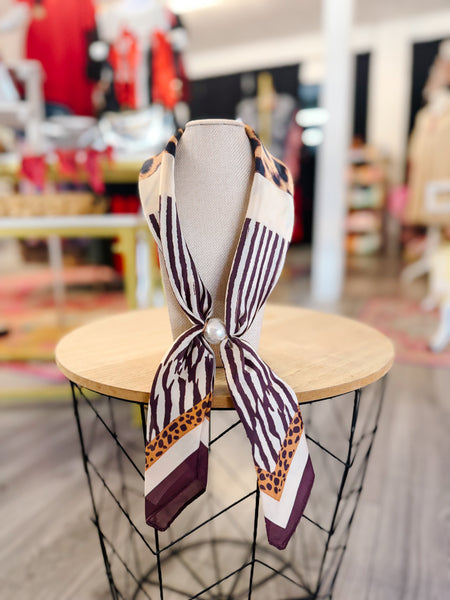 Animal Print Magnetic Scarf Necklace
