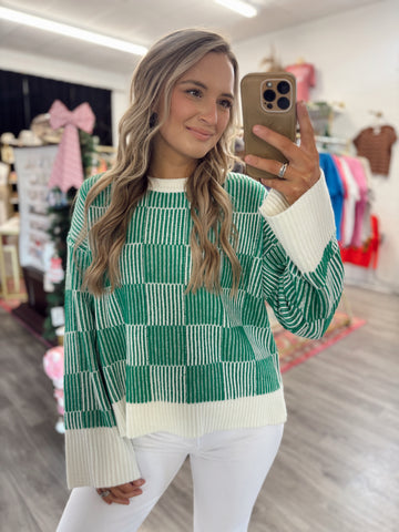 Patchwork Sweater - Green