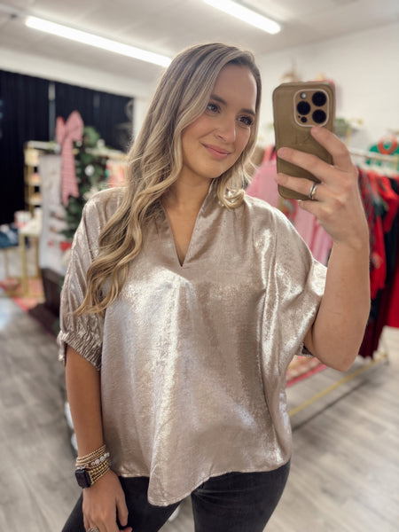 Shimmer Champagne Blouse