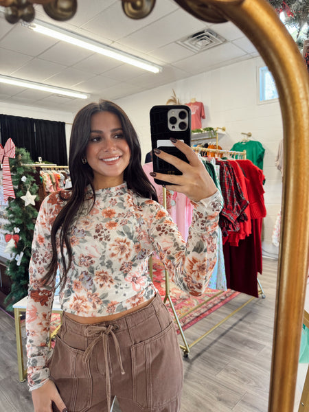 Bloom Mesh Top - Latte