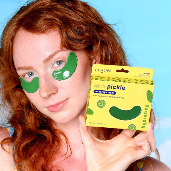 Pickle Shaped Hydrating Eye Patches l Spa Skincare Gift 8 Pk