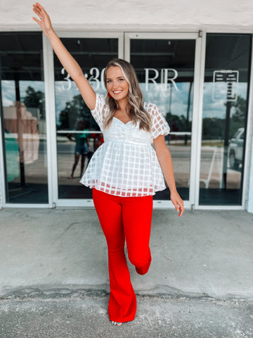 Bubble Sleeve Blouse - White